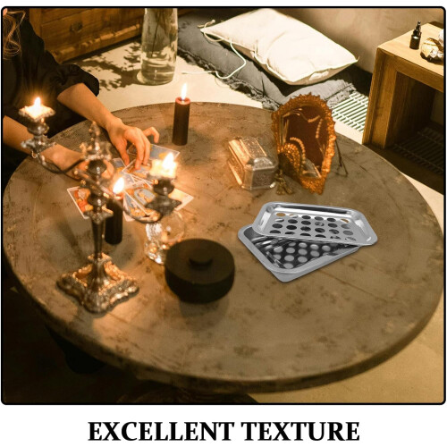 Stainless Steel Communion Tray with 24 Hole Design, Rectangular Eucharist Tray with Cover 2