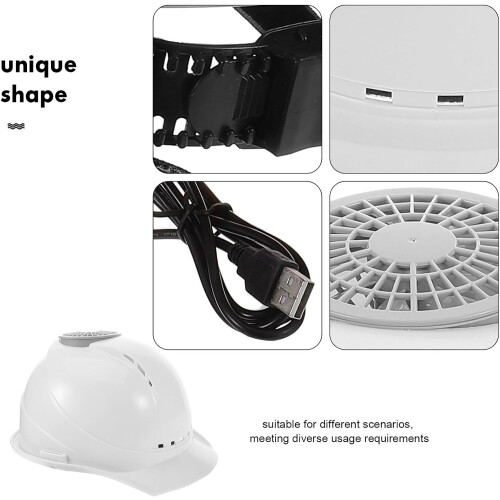 Bauhelm mit USB-Ladefunktion, integriertem Lüfter, V-förmig, multifunktional 2