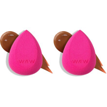 wet n wild Makeup Sponge Blending Beauty Sponge for Liquid, Cream, and Powder, Vegan, Cruelty Free (Pack of 2) -Pink