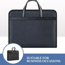 File Folder Organizer Tote Bag Canvas Multi-Layer Zippered Document Carrier with Handle