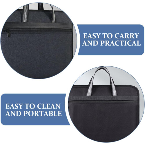 File Folder Organizer Tote Bag Canvas Multi-Layer Zippered Document Carrier with Handle