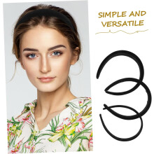 Schwarzes Samt-Stirnband-Set für Damen, 3-teilig, breite, rutschfeste, dicke Haarbänder