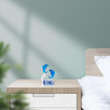 Delfin-Dekoration aus Glas, Delfin-Ornament aus Glas, lebensechte Form, glatte Oberfläche, geringes Gewicht