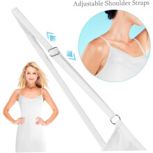 Vestido lencero de modal con tirantes finos ajustables para salir de noche, ropa de dormir blanca.