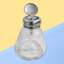 Fľaša na odlakovač nechtov s pumpičkou 150 ml, zatlačená, dávkovač, úložná nádoba na tekutinu