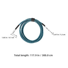 Cavo di collegamento per chitarra da 6,35 mm, 3 metri, in nylon intrecciato, con rivestimento audio.