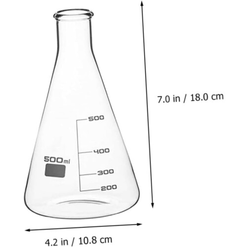 500-ml-Laborglaskolben, Erlenmeyer-Becher mit flachem Boden und Kunststoff 1