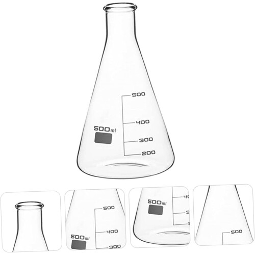 500-ml-Laborglaskolben, Erlenmeyer-Becher mit flachem Boden und Kunststoff 2