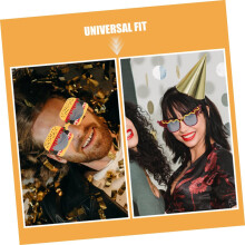 3 gafas de sol con diseño de hamburguesa, ligeras y reutilizables, ideales para fiestas.