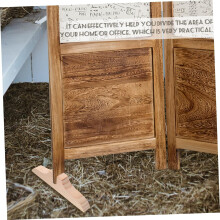 Base de soporte de madera para biombo doméstico con patas de apoyo de bambú.