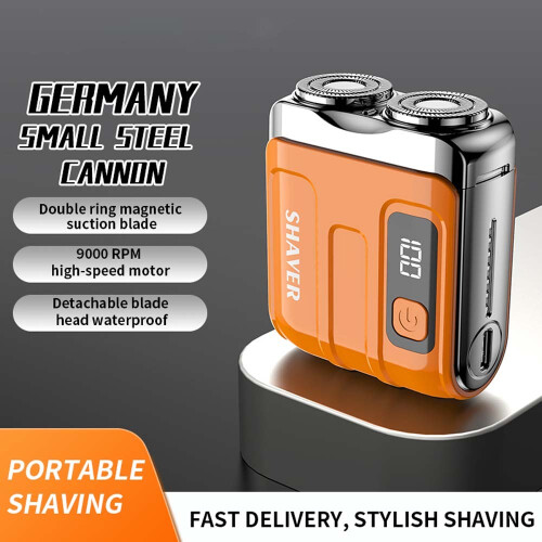 Mini rasoio elettrico con display digitale - Rasoio portatile da viaggio per uomo e donna Orange 1