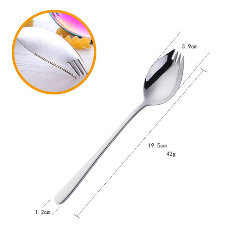 4-Piece Stainless Steel All-in-One Spork - Multi-Functional Spoon, Fork, and Knife Combo 2