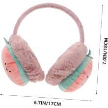 Paraorecchie invernali per bambini, protettivi, in morbido peluche con design a anguria rosa, adatti per l'uso esterno.
