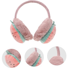 Children’s Winter Ear Muffs Protective Ear Covers Plush Pink Watermelon Design Suitable for Outdoor Use