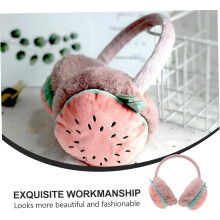 Children’s Winter Ear Muffs Protective Ear Covers Plush Pink Watermelon Design Suitable for Outdoor Use