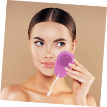 Spazzola manuale per la pulizia del viso, a doppia faccia in silicone.