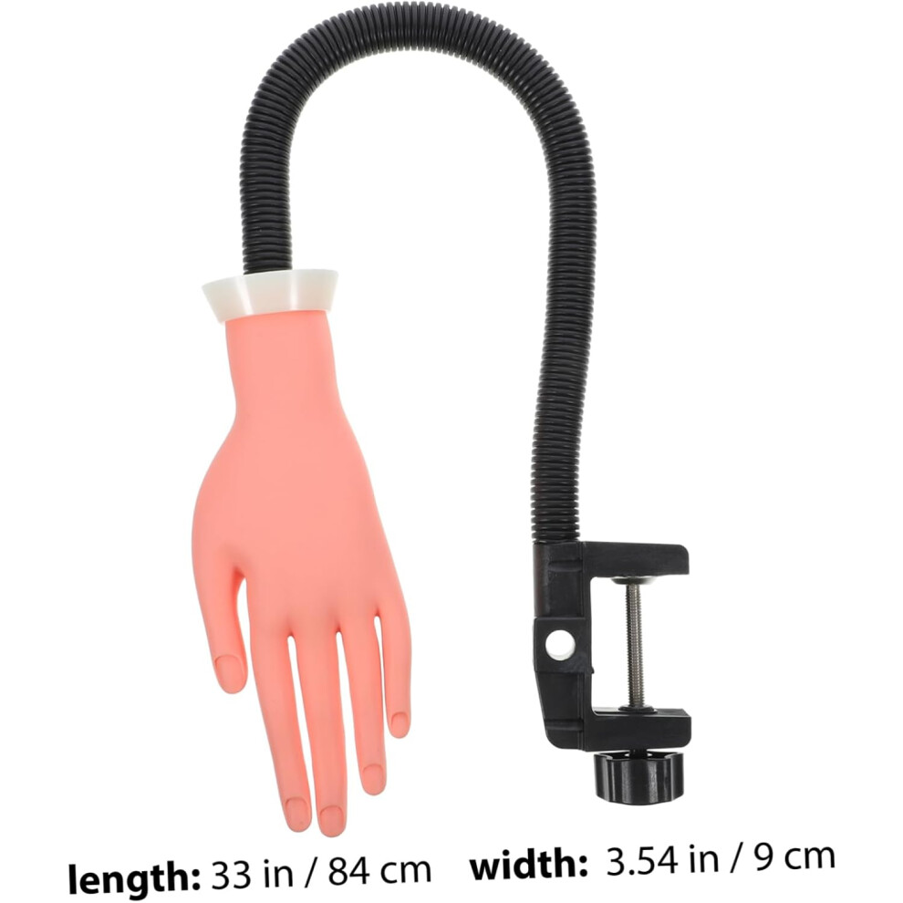 Hkhbjs Flexible Silicone Fake Hand Nail Art Practice Model With Stand And 100Pcs Fake Nails Manicure Tools