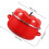 Emaillierter Multifunktionaler Kochtopf 20 cm Rot Doppelgriffe 2