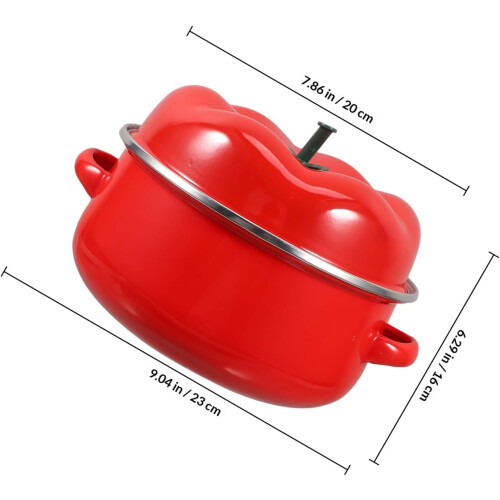 Emaillierter Multifunktionaler Kochtopf 20 cm Rot Doppelgriffe 1