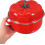 Emaillierter Multifunktionaler Kochtopf 20 cm Rot Doppelgriffe 4