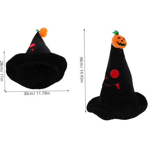Schwarzer Hexenhut mit breiter Krempe – bequemes Halloween-Accessoire 1