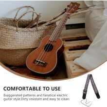 Cortina de baixo portátil de guitarra portátil com comprimento ajustável de couro de poliéster PU criativo