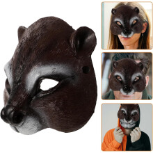 Mască de Halloween cu veveriță animală, jumătate de față, spumă PU, drăguță, mască de cosplay