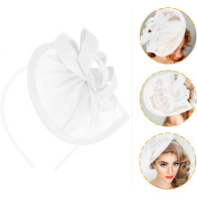 Retro höghatt hårspänne fascinator med justerbar positionering för tebjudningar och formella tillfällen kvinnor vit