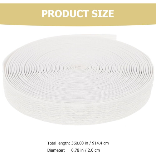 Knitted Elastic Band 2Cm White Stretch Strap with Non-Slip Glue Coating, High Elastic Cuff Strap 1