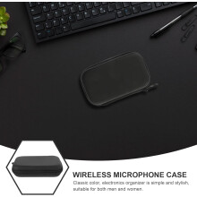 2er-Pack Mikrofonetuis aus PU-Leder, tragbare Aufbewahrungsbox für Ansteckmikrofone, leicht, schneller Zugriff, mehrlagiges Design mit Netzgewebe