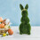 Osterdekoration mit beflocktem Hasen, stehende Hasenfigur mit Blumenkranz, Tisch-Gartenfigur 5