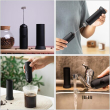 Elektrický ruční mixér na mléčnou pěnu, elektrický přenosný ruční mixér na latte art, napěňovač mléka, abs