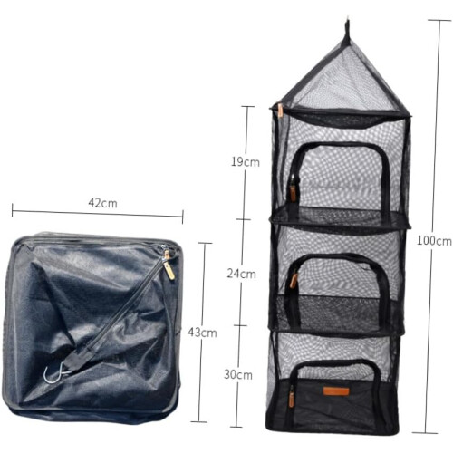 4 Layers Outdoor Drying Net with Zipper Foldable Mesh Storage Dryer 1