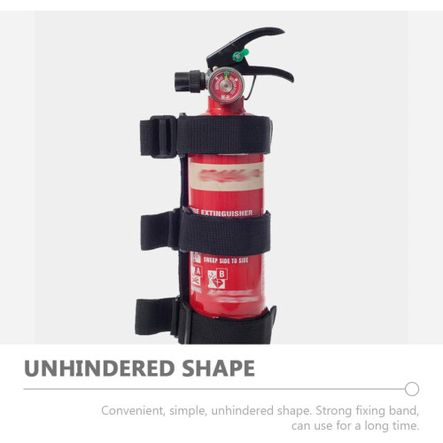Adjustable Fire Extinguisher Bracket Carrying Strap Wear-Resistant Nylon Pu Material Unhindered Shape Black 2