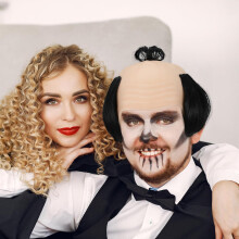 Samuraj Łysy Rycerz Peruka Peruka Zabawna Peruka Cosplay Łysy Akcesorium do Odgrywania Scen