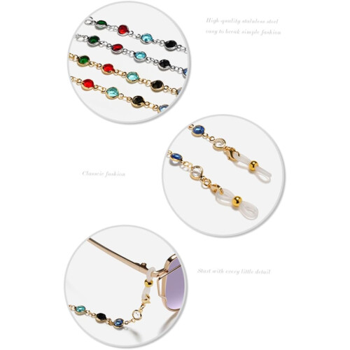 Metallkjede for brille, for beskyttelsesbriller, solid metallmateriale 2