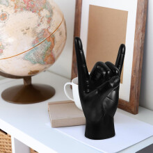 Tischfigur aus Kunstharz, kunstvoll gefertigt, mit Steingeste, minimalistisch, elegant, fein geschnitzt