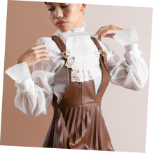 Vintage kanten sjaal met afneembare mouwen en afneembare manchetten voor kleding, nepkraag en manchetten voor cosplay-outfits