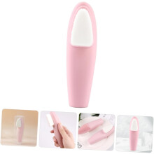 Ansiktsrensebørste Rosa lange myke børster Dobbeltsidig silikon ansiktsskrubber Exfoliator for hjemmebruk