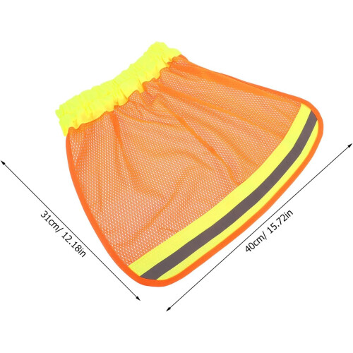 2Pcs Hard Hat Sun Shade Mesh Neck Protector with Reflective Strips, Breathable High Visibility Neck Sun Visor 1