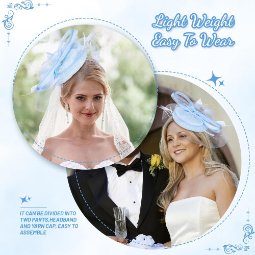 Fascia per capelli da sposa in rete, accessorio per capelli da donna per tea party e banchetti. 2