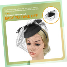 Retro Flower Hairpin Fascinators for Women Fascinator Hat for Bachelorette Party Veil Elegant Headwear for Tea Party Black
