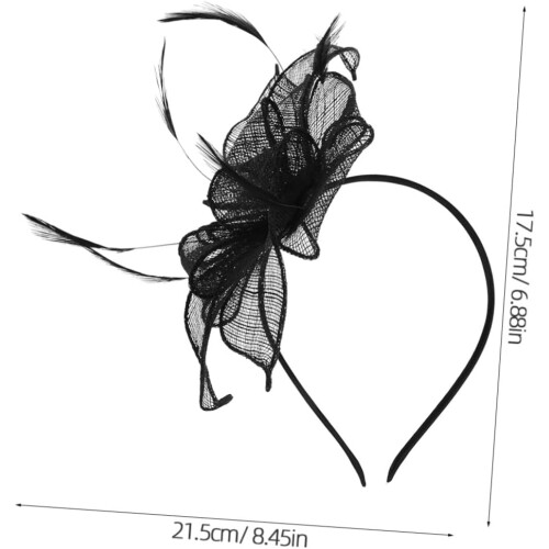 Fascinator Headband Elegant Mesh Flower Feathered Design 1