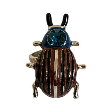 Colorful Exaggerated Insect Themed Cocktail Ring-brown beetle1