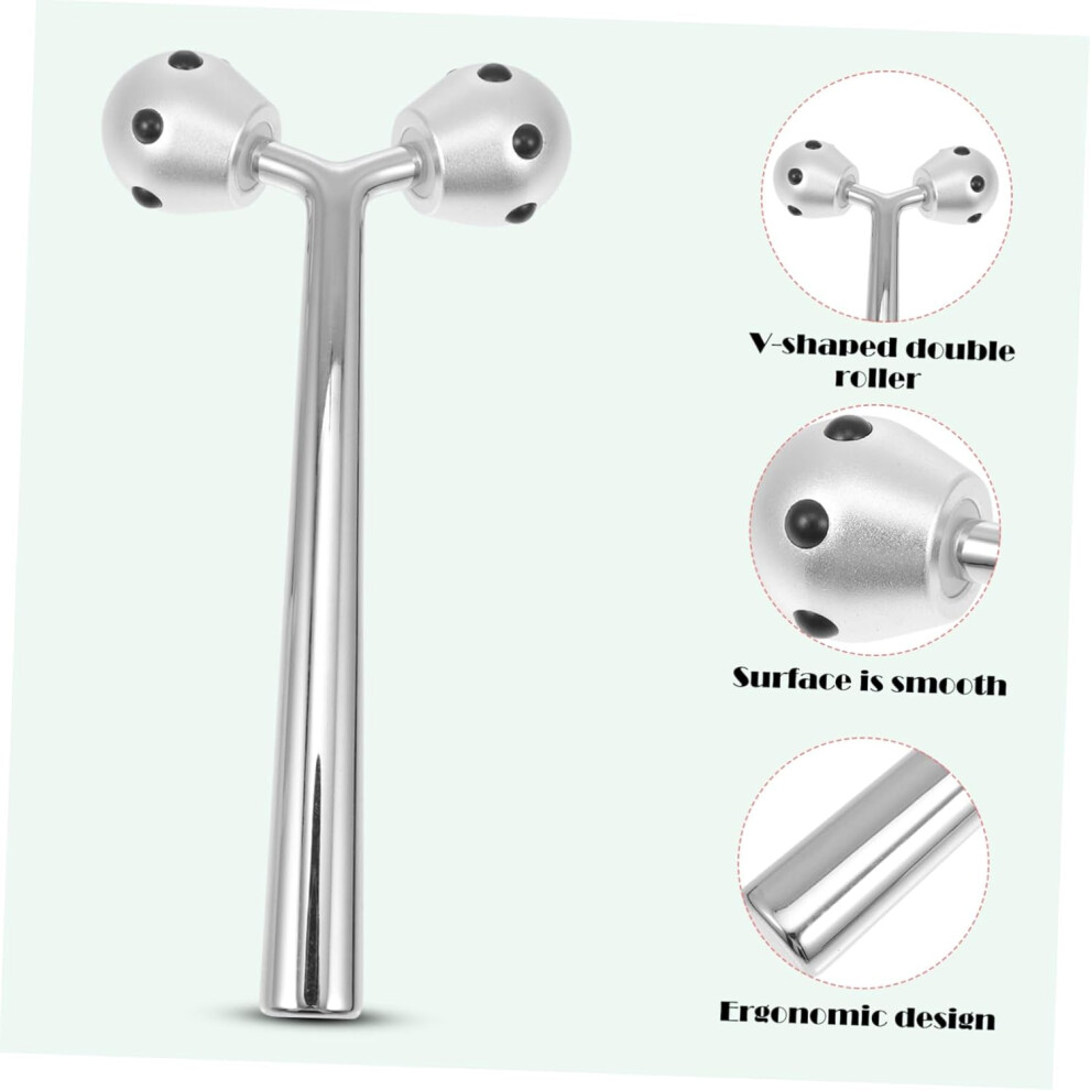 Hkhbjs 3D Facial Massage Roller Manual Face Massager Skin Firming Roller Handheld Lightweight Aluminum