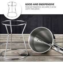 Supporto per dispenser riutilizzabile in acciaio inox con imbuto.