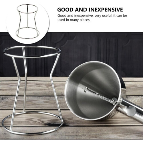 Supporto per dispenser riutilizzabile in acciaio inox con imbuto.