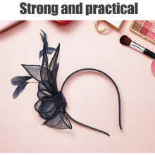 Fascinator hatteklips for kvinner Vintage lin mini hatt hårtilbehør