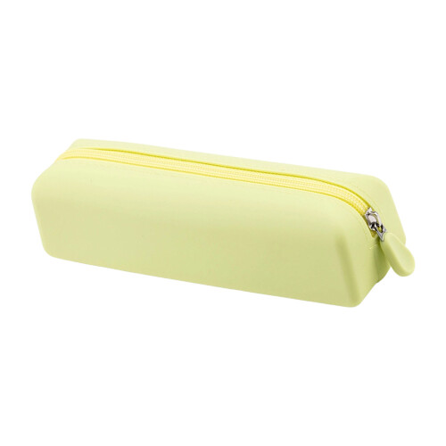 Soft Zippered Silicone Pencil Case Large Capacity Pen-Green