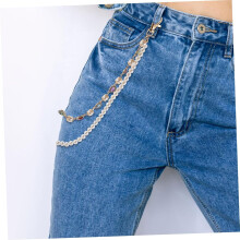 Parelketting met strass-hartje voor dames, tailleband voor jeans, punkmodeaccessoires